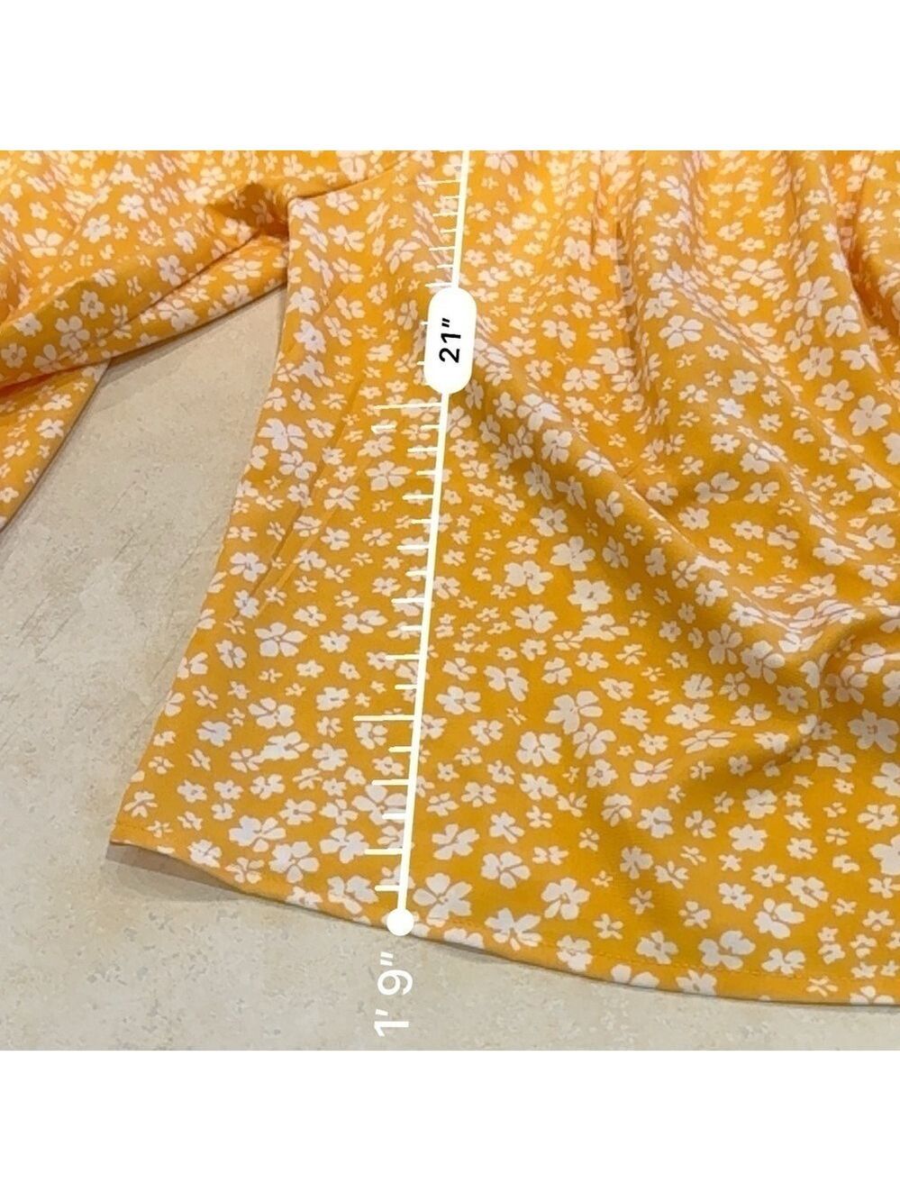 Floral Yellow Off Shoulder Top - Size Medium - Picture 5 of 6